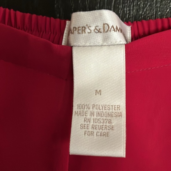 Large 3 piece Drapers&Damons red polyester pantsuit , lined perfect condition - Picture 6 of 9
